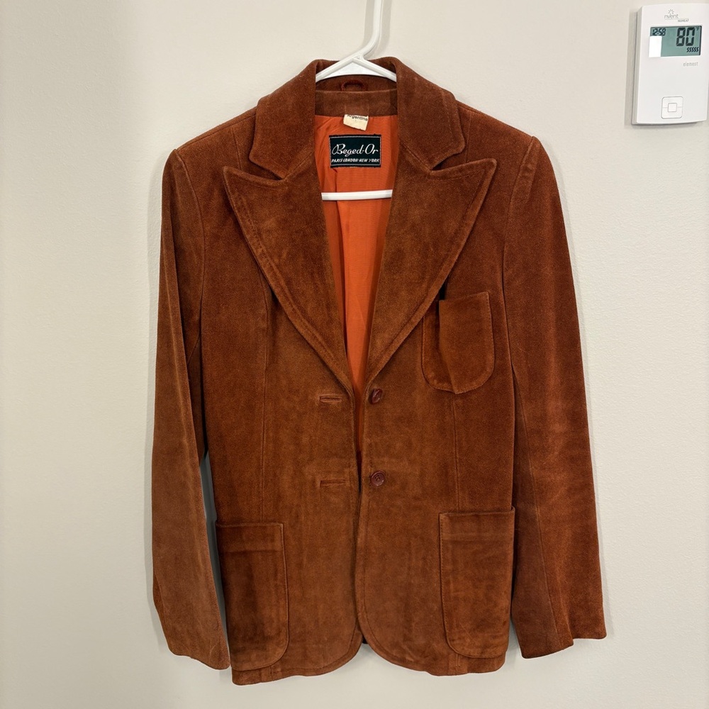 Vintage Brown Suede Blazer